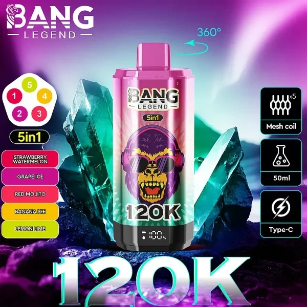 Bang Legend 120K 5 Flavors in 1 Disposable Vape