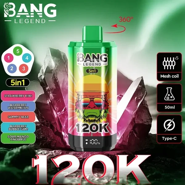 Bang Legend 120K 5 Flavors in 1 Disposable Vape