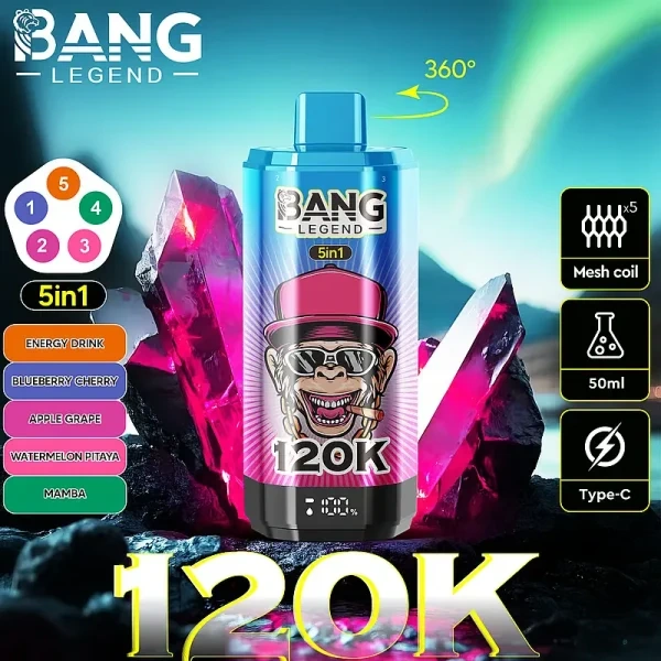 Bang Legend 120K 5 Flavors in 1 Disposable Vape