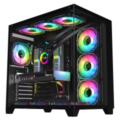 Wanmisle Computer Desk Case Gaming Custom OEM Computer Parts Economical Black Coating New ATX Computer Desktop Empty PC Case
