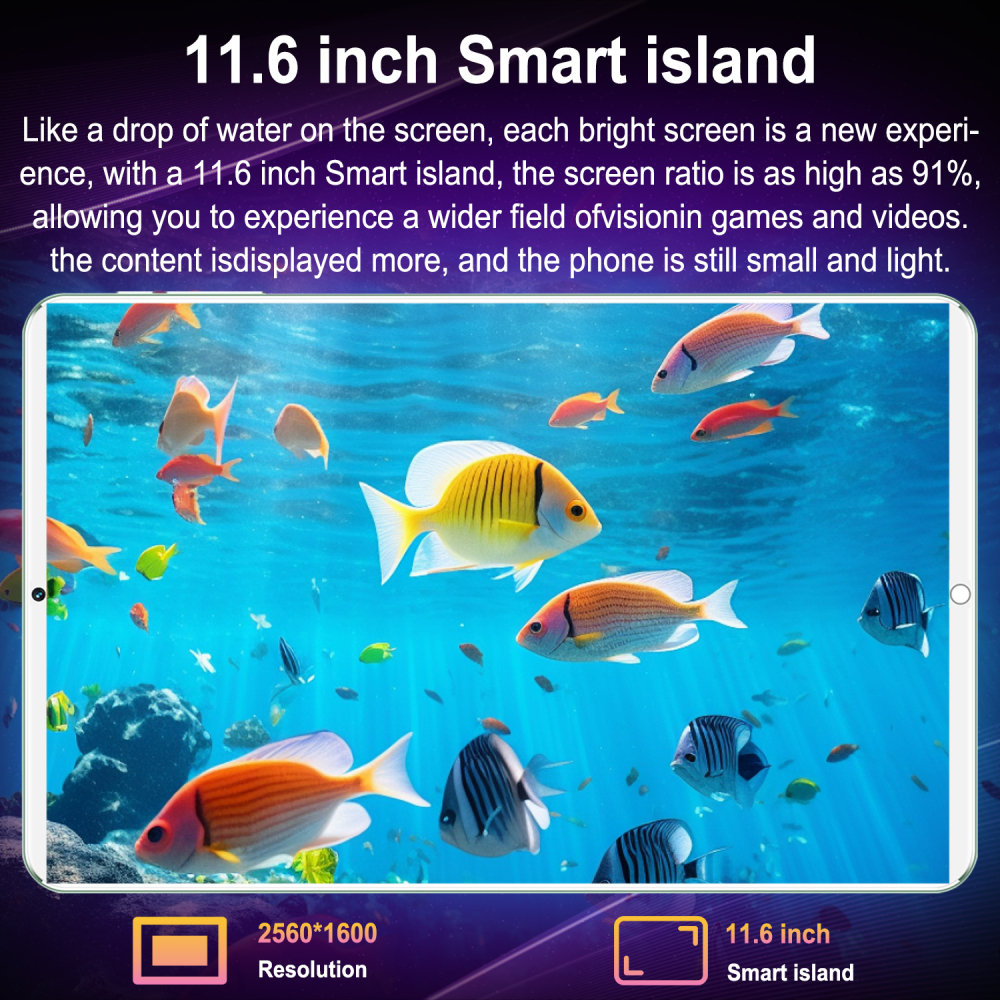 Large Capacity 16GB+1TB  11.6inch Android 13.0 Smart Tablet Pc