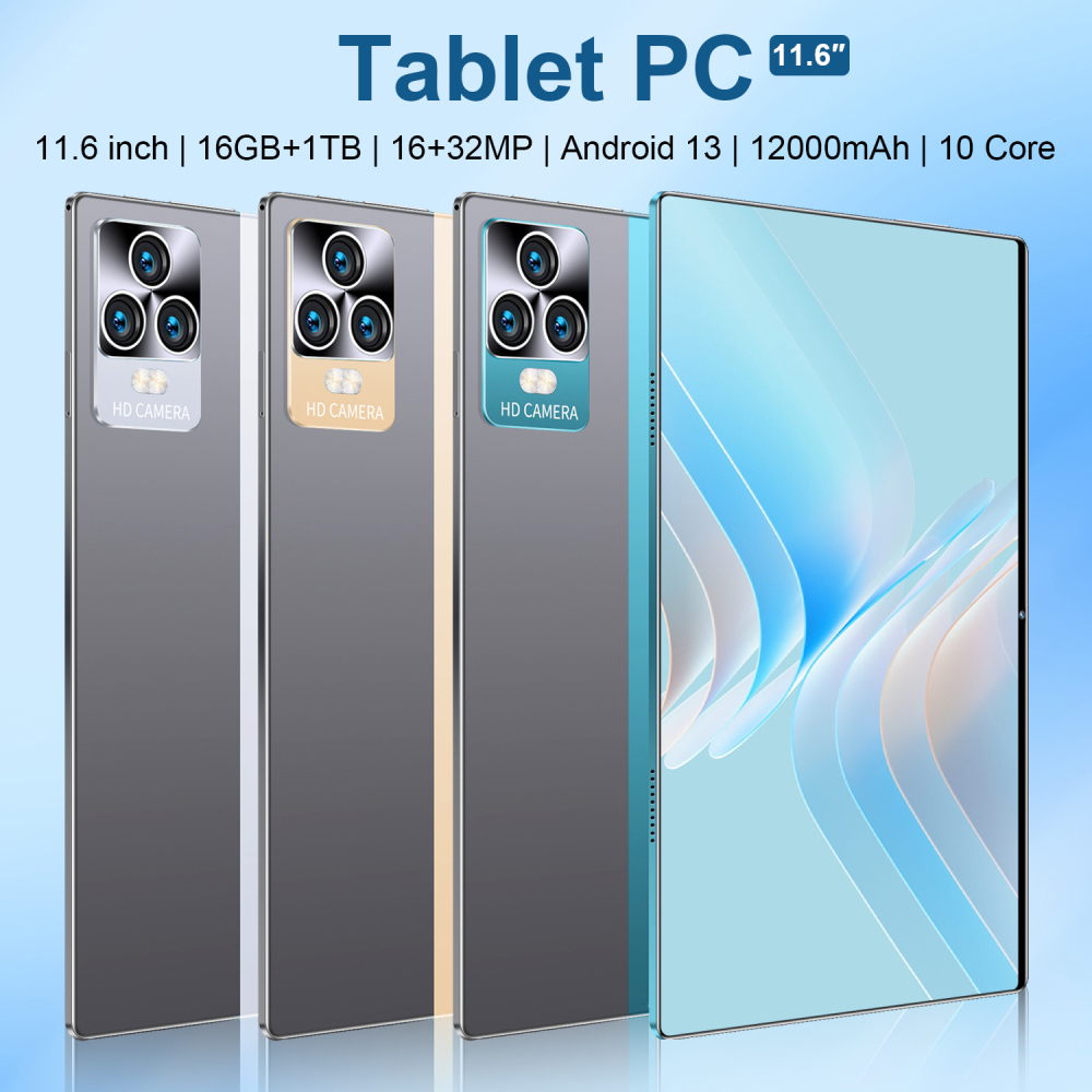 EU Warehouse Stock 16GB+1TB Smart Tablet  11.6inch 16MP+32MP for Business Tablet Pc