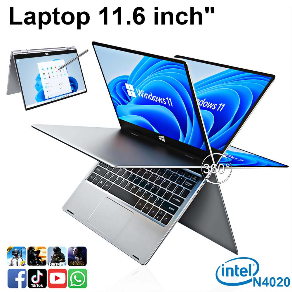 Brand New N4020 2-in-1 11.6-Inch Intel Alder Tablet with 360 Rotating 8GB RAM 128GB SSD Intel  Processor  Personal Netbook