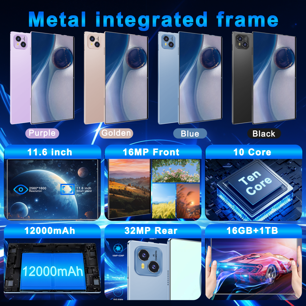 Large Capacity  Wholesale I16 New Style 16GB+ 1TB 5G Network Tablet Pc
