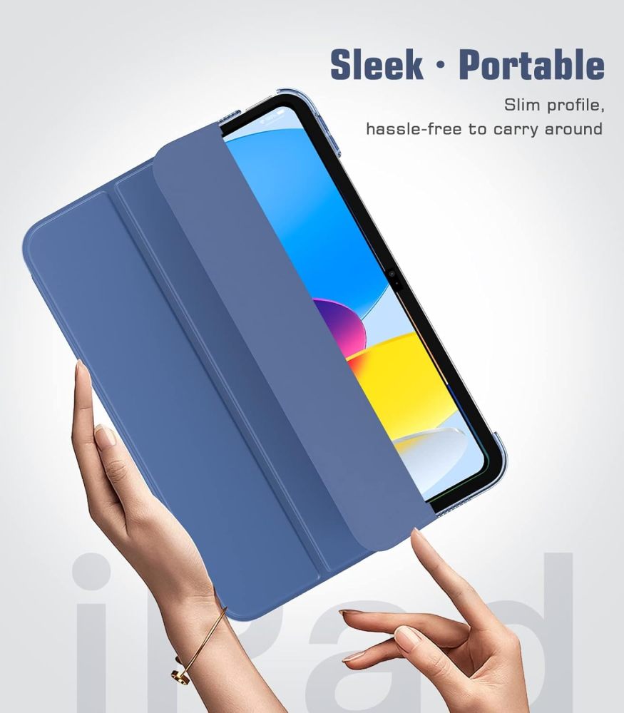 Slim Magnetic Stand  Smart Cover for Ipad A16 10th/11th Case with Hard PC Translucent Back, with Sleep Function