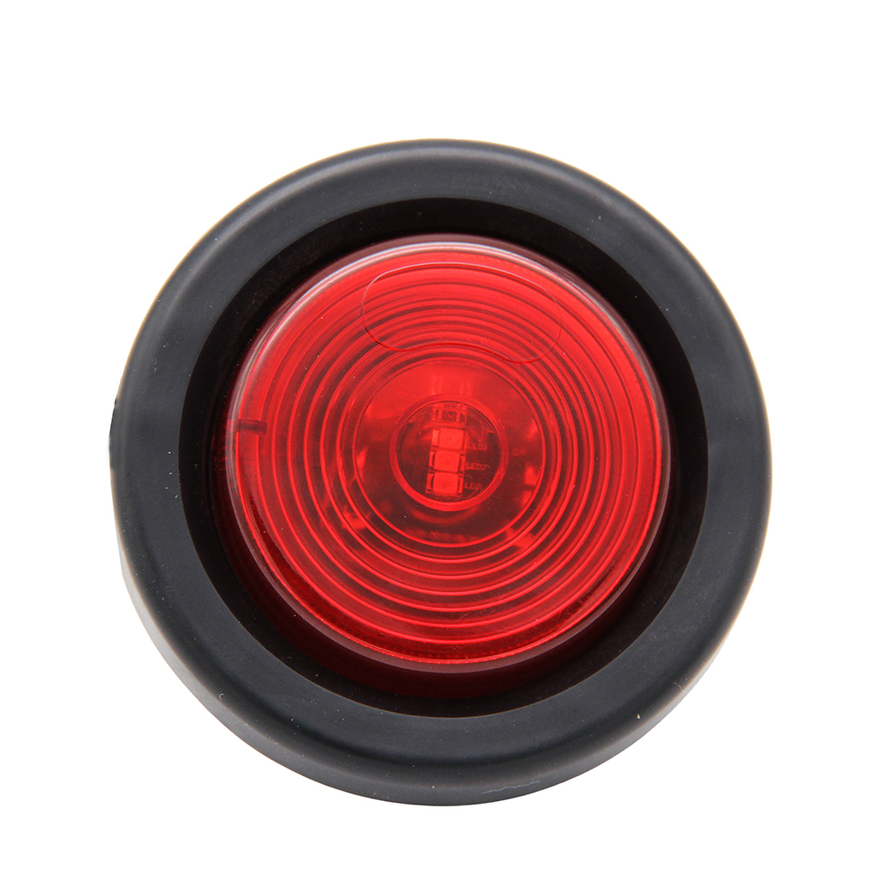 SAE DOT 2 Inch LED Round Trailer Side Marker Light with Grommet Plug Kit