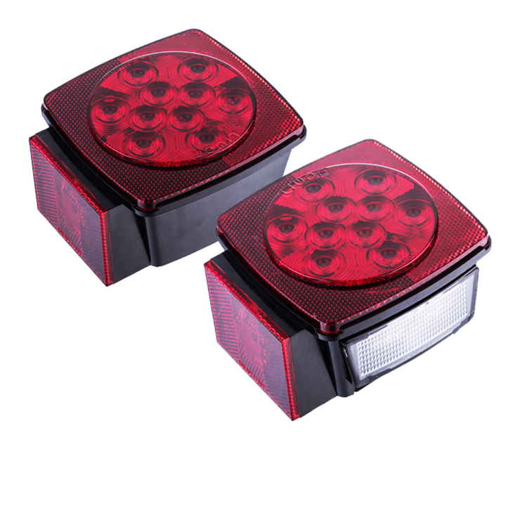 SAE DOT Submersible LED Trailer Tail Lights Kit Waterproof Under 80" for Boat RV Truck Trailer