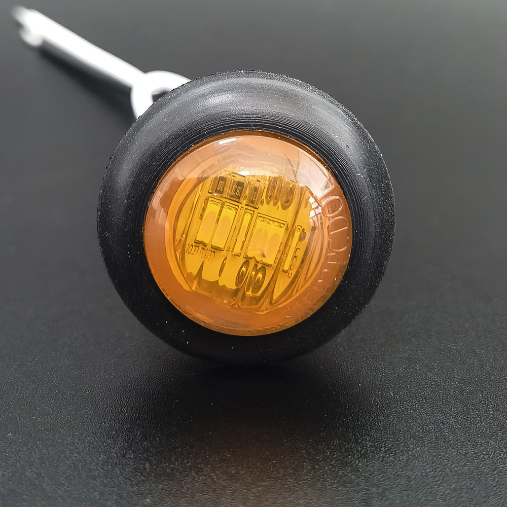 IP67 SAE DOT 3/4 Inch Round LED Side Marker Light with Bullet Wire for Trailer Truck RV