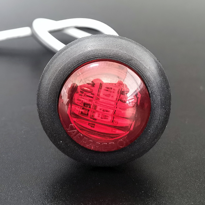 IP67 SAE DOT 3/4 Inch Round LED Side Marker Light with Bullet Wire for Trailer Truck RV