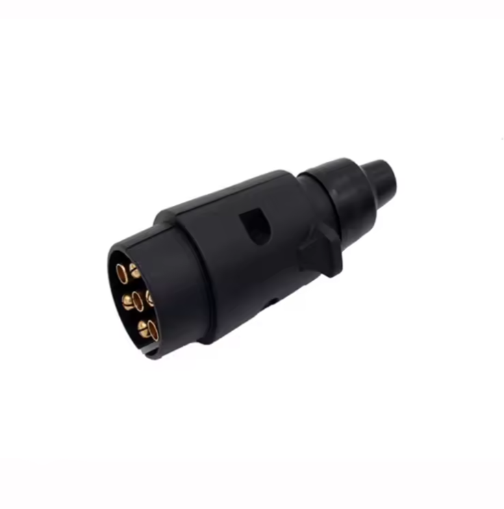 European 7-Pin PVC Trailer Plug - 12V Caravan & Trailer Connector with Copper Pins, Screw Terminals