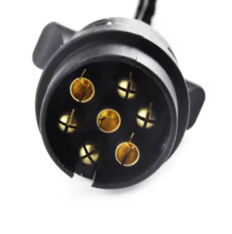 European 7-Pin PVC Trailer Plug - 12V Caravan & Trailer Connector with Copper Pins, Screw Terminals