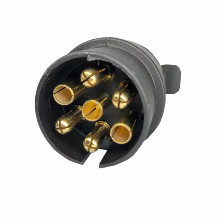 European 7-Pin PVC Trailer Plug - 12V Caravan & Trailer Connector with Copper Pins, Screw Terminals