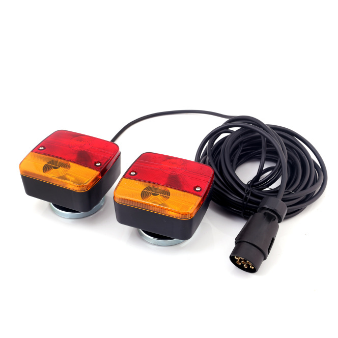 Complete 12V Trailer Lighting Kit - 7.5M Cable with 7 Pin Plug, Tail/Brake/Turn/Running/License Lights