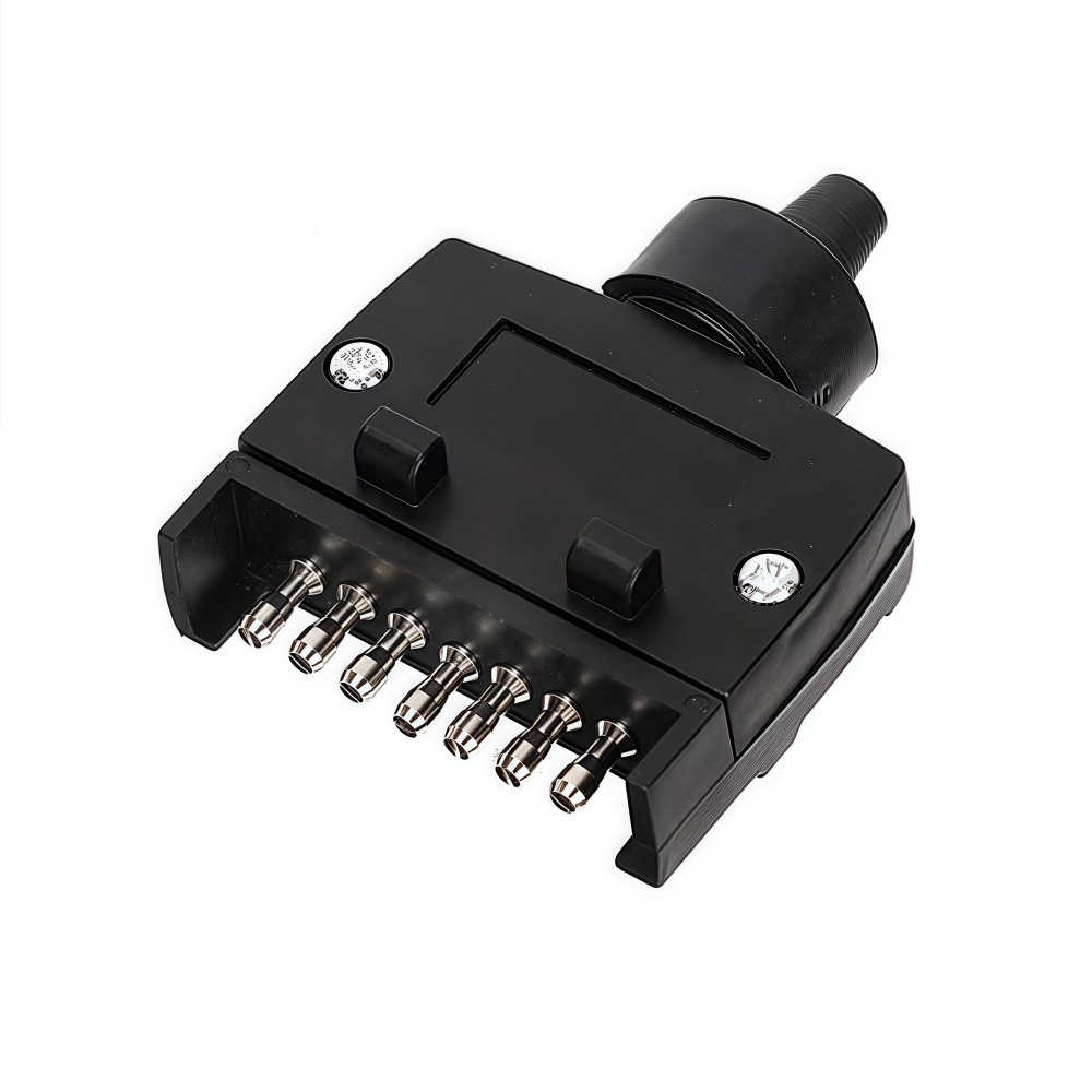 Australian 7-Pin Flat Trailer Plug - Heavy Duty ABS Plastic & Gold-Plated Terminals - ECE Certified - Universal 12V 24V Connector