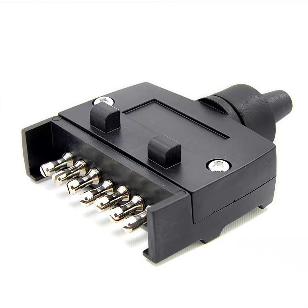 Australian 7-Pin Flat Trailer Plug - Heavy Duty ABS Plastic & Gold-Plated Terminals - ECE Certified - Universal 12V 24V Connector