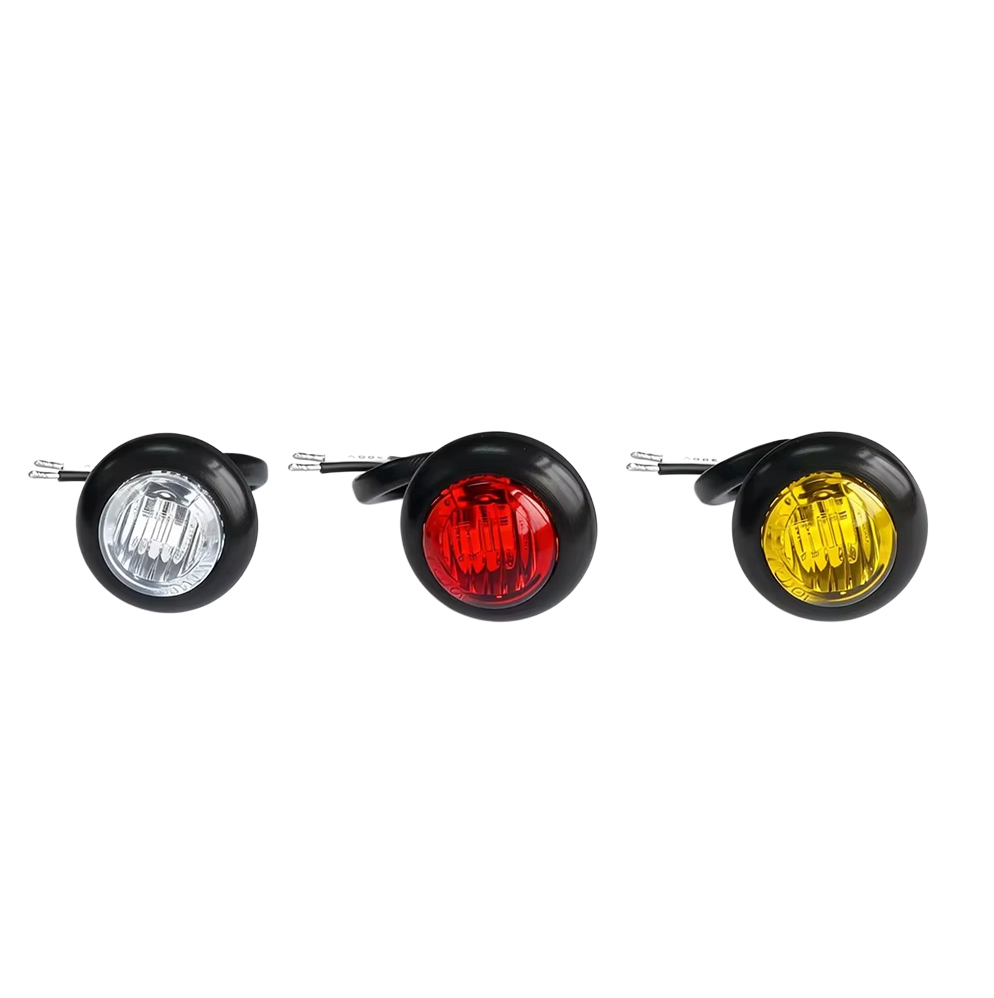 IP67 SAE DOT 3/4 Inch Round LED Side Marker Light with Bullet Wire for Trailer Truck RV