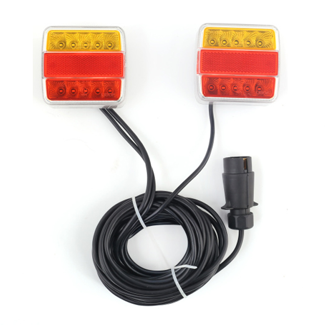 E9 Approved LED Trailer Light Kit 12V/24V with 7-Pin Plug Waterproof Rear Lights