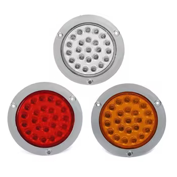 4 Inch Round 24 LED Sealed Trailer Tail Light 12V with Grommet