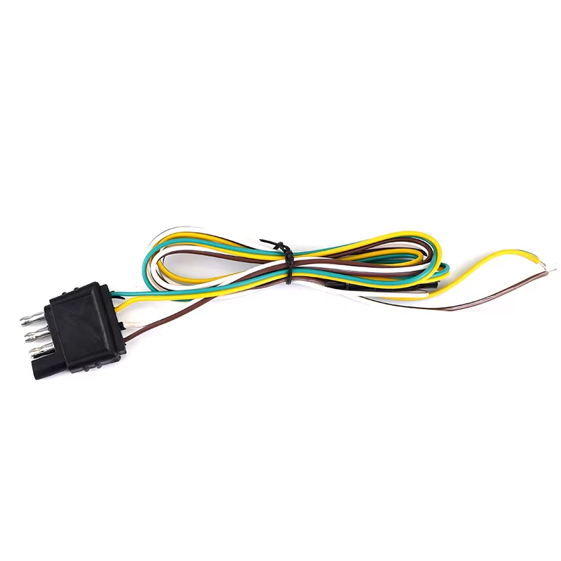 Heavy Duty 4-Way Flat Trailer Wiring Harness 25ft Extension | Truck RV Trailer Light Connector Plug