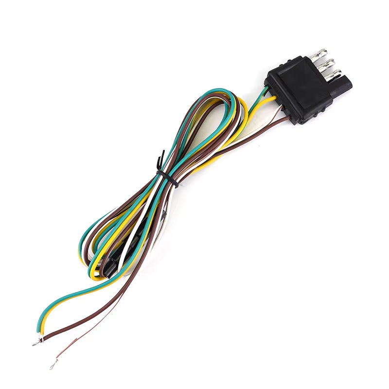 Heavy Duty 4-Way Flat Trailer Wiring Harness 25ft Extension | Truck RV Trailer Light Connector Plug