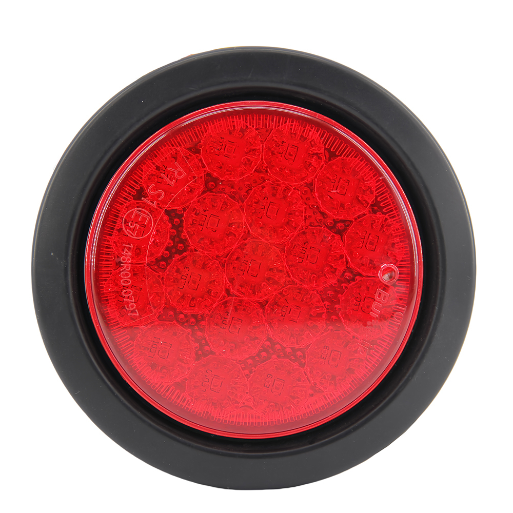 New 4 Inch Red LED Taillights Waterproof Stop Turn Reverse Signal Brake Trailer Truck RV Bus 12/24V PC Lens 50000 Hours Lifespan