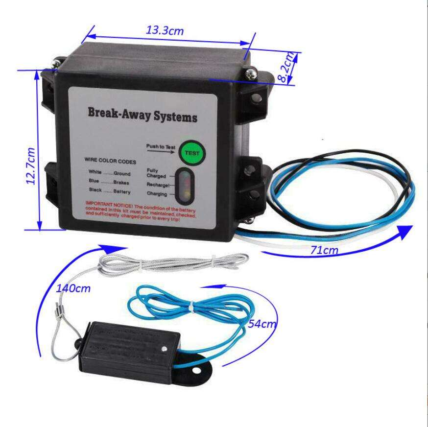 Metal Trailer Breakaway Switch 6ft Coiled Cable | Electric Brake Safety Switch for RV Camper Utility Boat