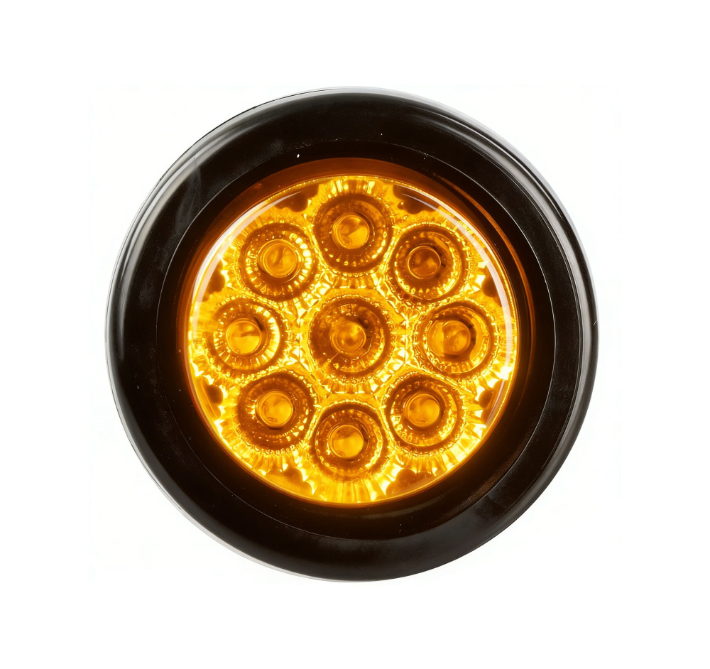 DOT Waterproof 2.5 Inch Round Amber LED Side Marker Lights 12V with Rubber grommet | Waterproof Trailer Clearance Lamp with PC Lens for trailers