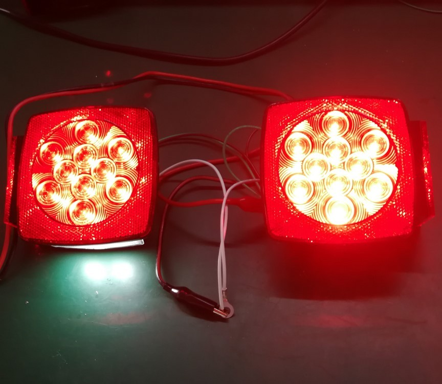 SAE DOT Submersible LED Trailer Tail Lights Kit Waterproof Under 80" for Boat RV Truck Trailer