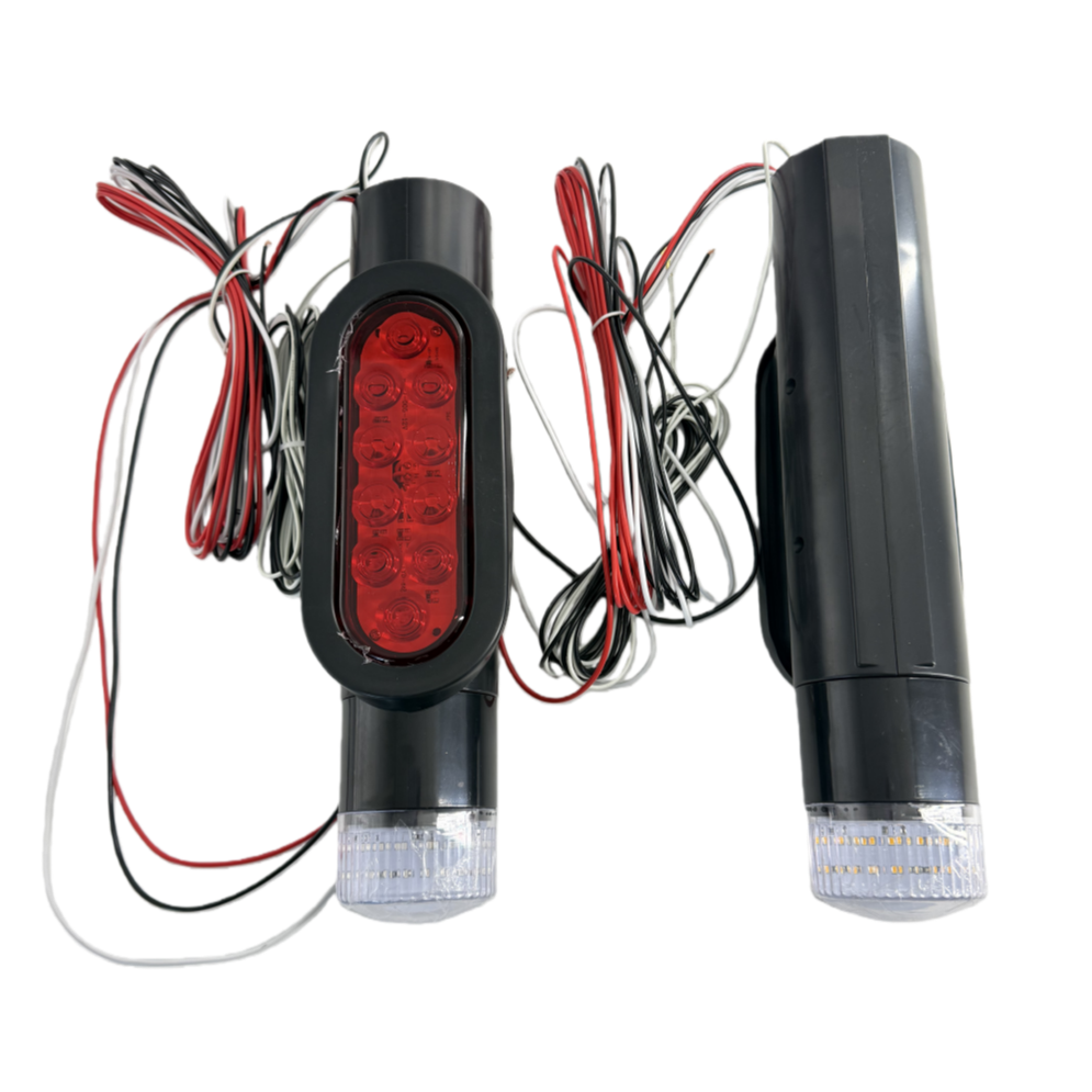 Boat Trailer Guide Post LED Light Set 2PCS DOT Approved IP67 Waterproof for 2-3/8" PVC Pipe 12V