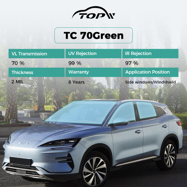 Наклейка на автомобильное стекло, нанокерамическая тонировочная пленка.