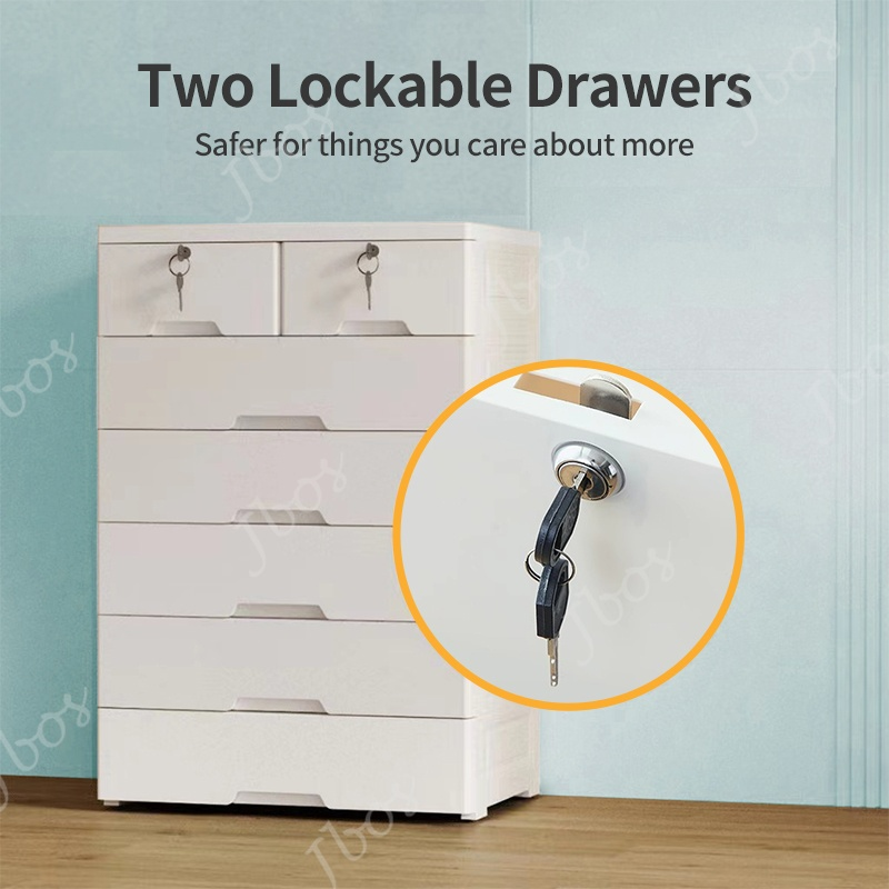 Jbos Lockable Drawer Cabinet Clothes Storage Cabinet Plastic Locker Thickened Bedroom Wardrobe