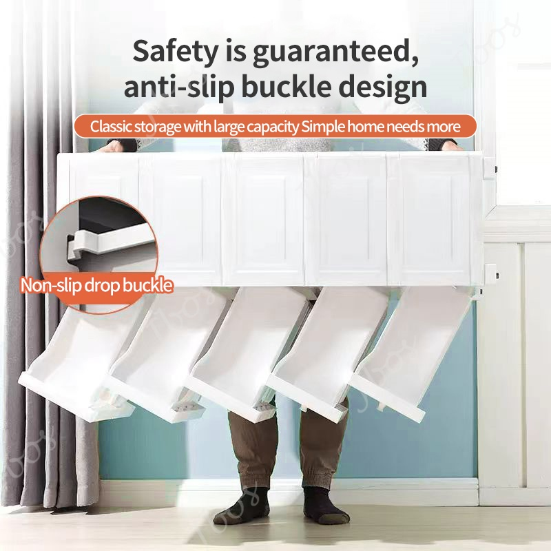 Jbos Lockable Drawer Cabinet Clothes Storage Cabinet Plastic Locker Thickened Bedroom Wardrobe