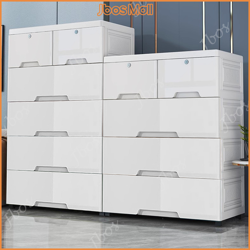 Jbos Lockable Drawer Cabinet Clothes Storage Cabinet Plastic Locker Thickened Bedroom Wardrobe