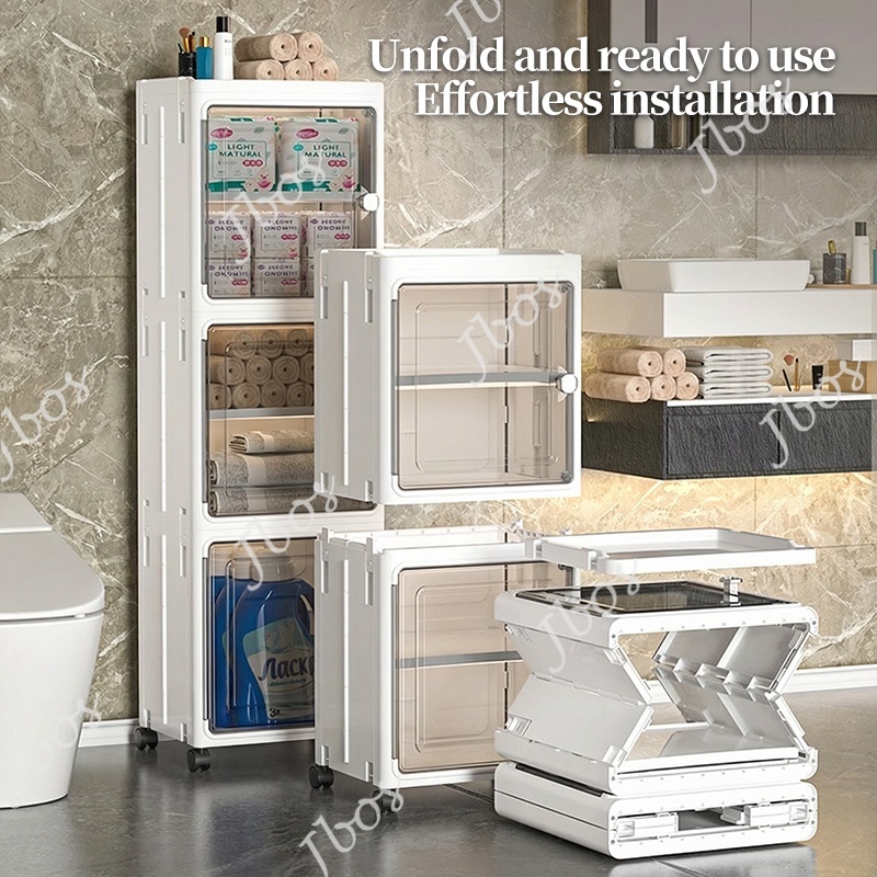 Jbos Foldable Gap Storage Cabinet For Kitchen Bathroom Corner Slim Drawer Cabinet Organizer