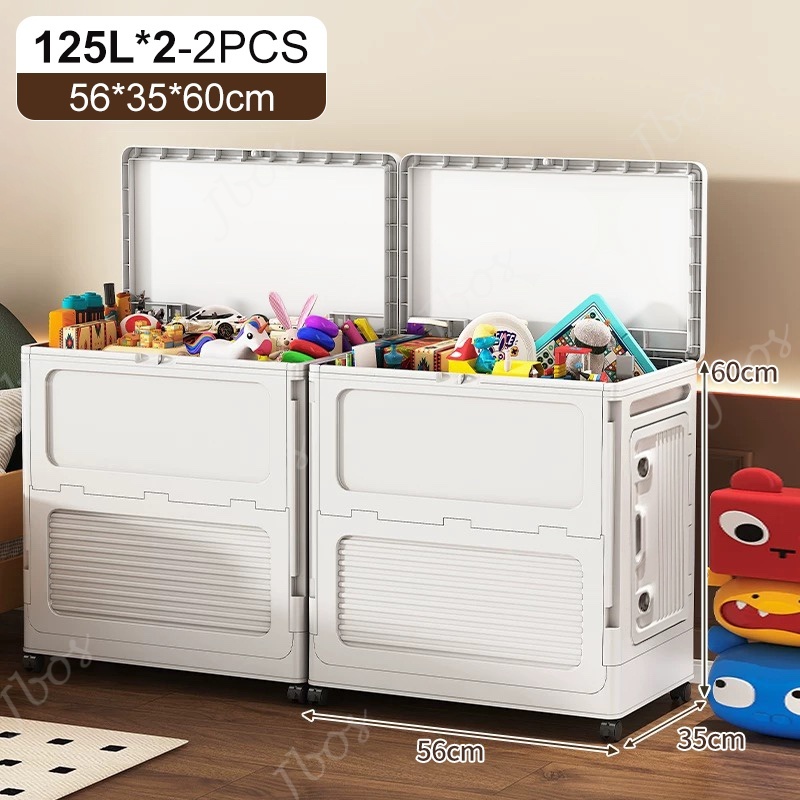Jbos Foldable Storage Box Large Capacity Clothes and Toys Stackable Home Organizer With Wheels