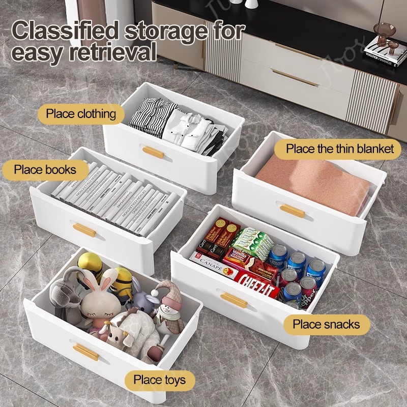Jbos Drawers Cabinet for Clothes Durabox Storage Organizer Plastic Cabinet with Wheels