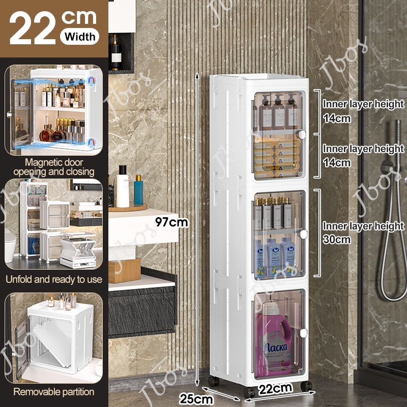 Jbos Foldable Gap Storage Cabinet For Kitchen Bathroom Corner Slim Drawer Cabinet Organizer