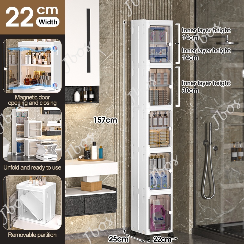 Jbos Foldable Gap Storage Cabinet For Kitchen Bathroom Corner Slim Drawer Cabinet Organizer