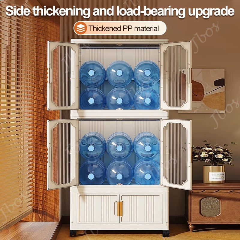 Jbos Foldable Storage Cabinet For Clothes With Universal Wheels Oversized Wardrobe For Adult