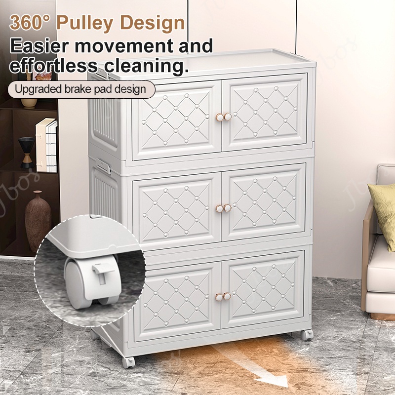 Jbos 50-80cm Foldable Storage Cabinet with Magnetic Suction Door Megabox Cabinet Organizer