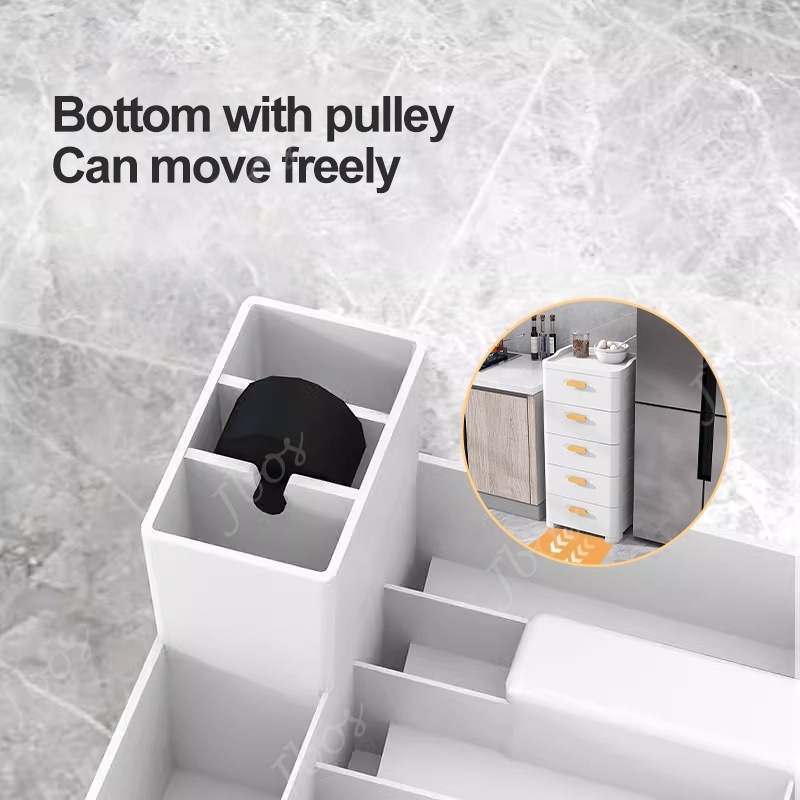 Jbos Drawers Cabinet for Clothes Durabox Storage Organizer Plastic Cabinet with Wheels