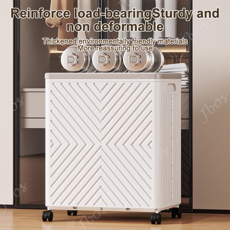 Jbos Foldable Storage Box Large Capacity Clothes and Toys Stackable Home Organizer With Wheels