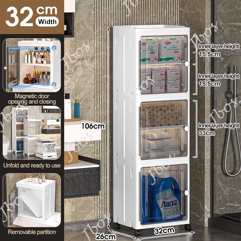 Jbos Foldable Gap Storage Cabinet For Kitchen Bathroom Corner Slim Drawer Cabinet Organizer