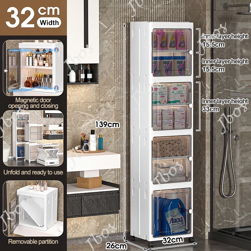 Jbos Foldable Gap Storage Cabinet For Kitchen Bathroom Corner Slim Drawer Cabinet Organizer
