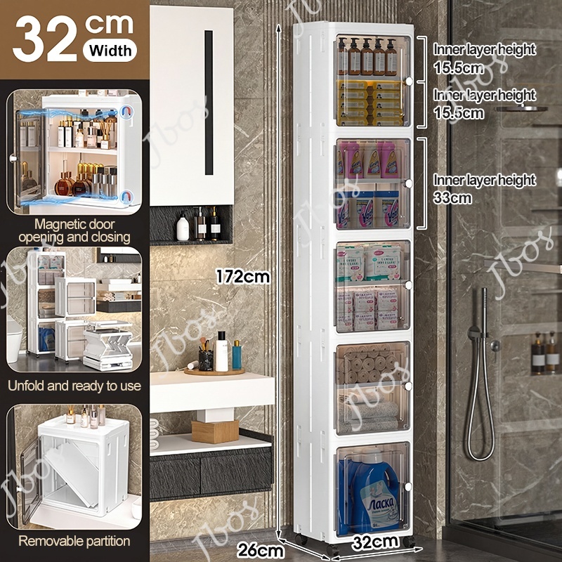 Jbos Foldable Gap Storage Cabinet For Kitchen Bathroom Corner Slim Drawer Cabinet Organizer