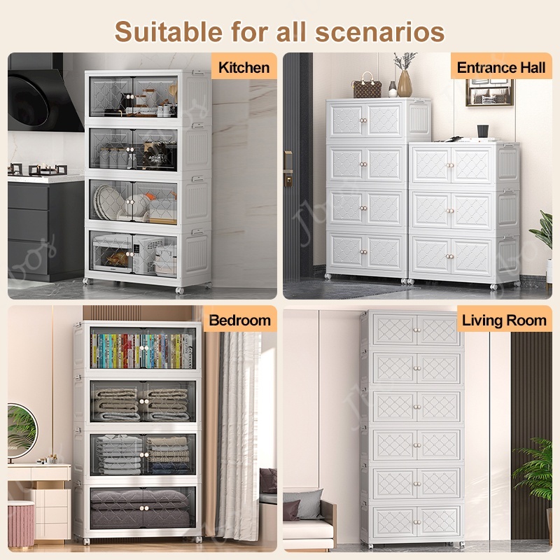Jbos 50-80cm Foldable Storage Cabinet with Magnetic Suction Door Megabox Cabinet Organizer