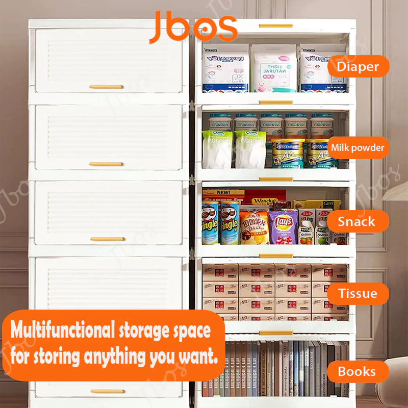 Jbos Durabox Cabinet Drawer Flip Top Storage Box White Organizer with Wheels Home Plastic Cabinet