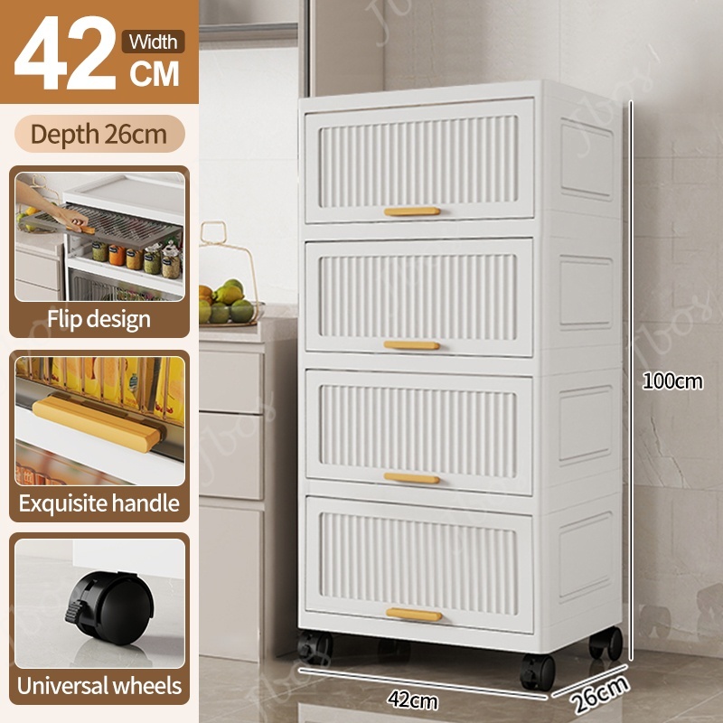 Jbos Durabox Cabinet Drawer Storage Cabinet Movable Organizer Kitchen Storage White Cabinet