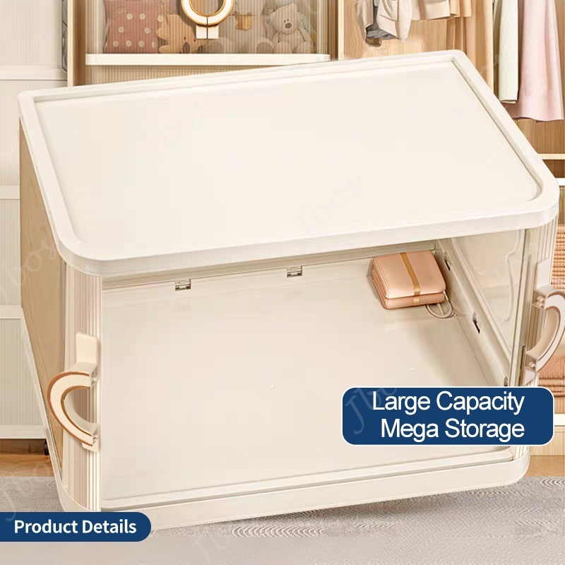 Jbos 40-70cm Foldable Cabinet With Sliding Doors ​​Spacious​​ White Durabox Cabinet Organizer