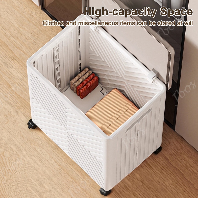 Jbos Foldable Storage Box Large Capacity Clothes and Toys Stackable Home Organizer With Wheels